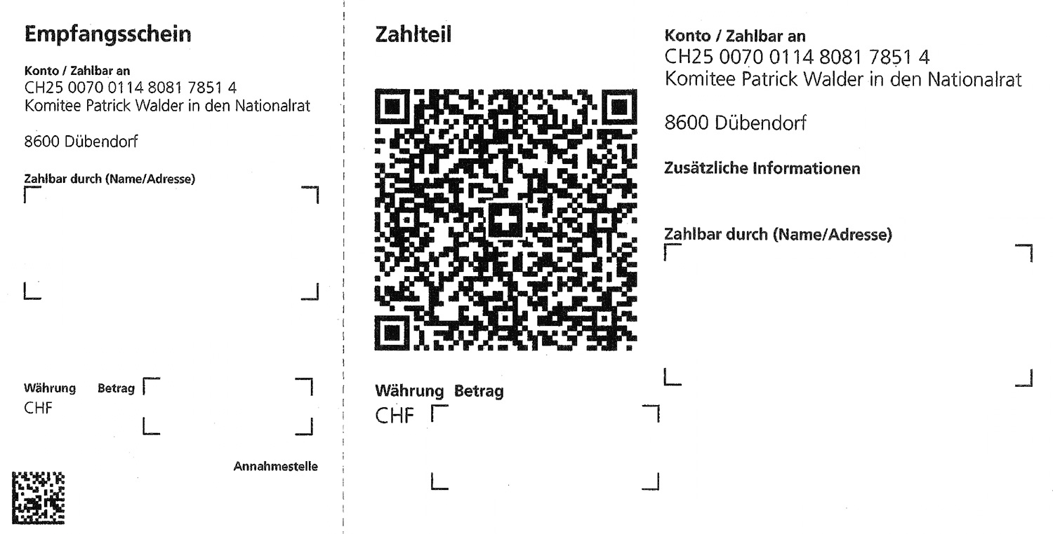 einzahlungsschein patrick walder